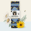 Midnight Meadow beeswax wrap pack by Blindhound Farms featuring yellow flower print and blue gingham, folded and labeled for retail