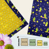 Beeswax food wraps in four sizes with a dark blue cactus and crescent moon pattern, part of the Midnight in the Southwest pack by Blindhound Farms